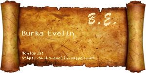 Burka Evelin névjegykártya